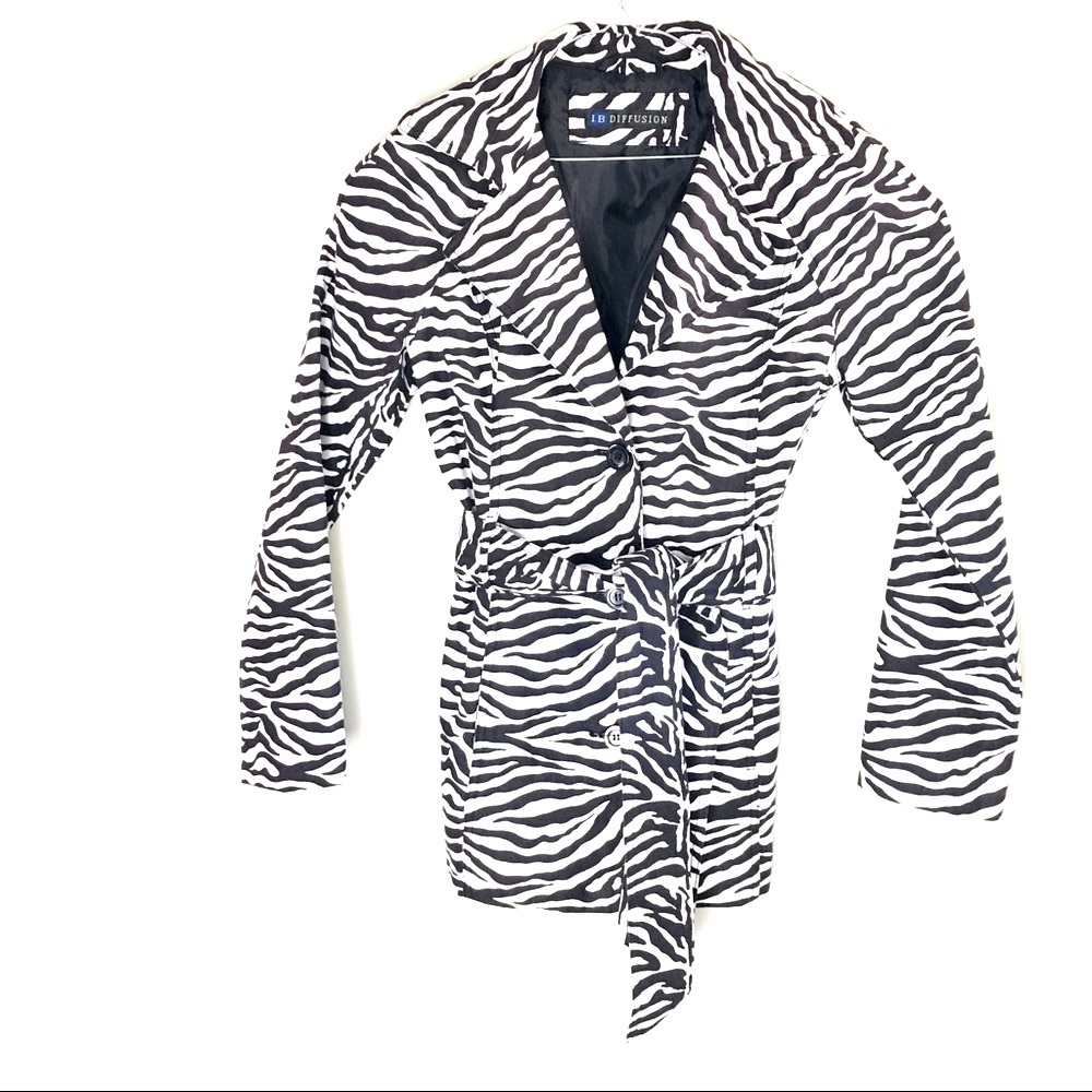 I B DIFFUSION Women’s Zebra Print Jacket, Size M